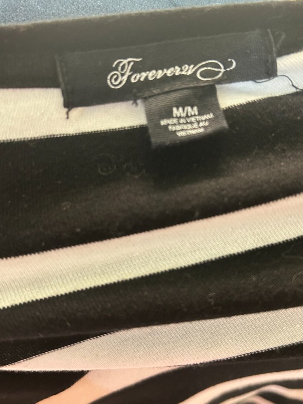Forever 21 Black and White Striped Mini Dress Size M - Picture 3 of 4